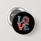 Vierde juli Love Sunflower Patriotic American Flag Ronde Button 5,7 Cm (Voorkant /achterkant)