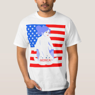 Vierde juli "MERICA!" Tramp Stamp T-shirt