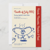 Vierde juli | Onafhankelijkheidsdag BBQ Kaart (Voorkant)