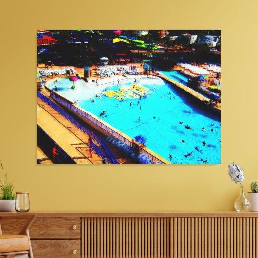 Vierde juli op Daytona Lagoon Waterpark Fan Art Canvas Afdruk (Insitu (Woonkamer))