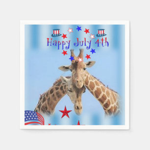 Vierde juli Papier Napkins Giraffe Servet