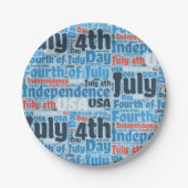 Vierde juli papieren bordje (Voorkant)