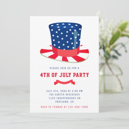 Vierde juli Partij Patriottisch BBQ Red Blue Kaart (Staand voorkant)