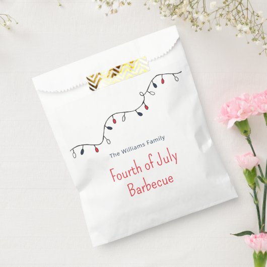 Vierde juli Patriotic String Lights Barbecue Bedankzakje (Gezegeld)