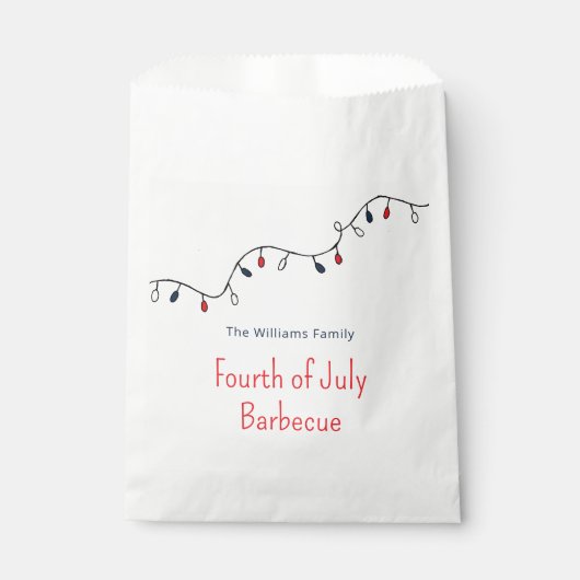 Vierde juli Patriotic String Lights Barbecue Bedankzakje (Voorkant)