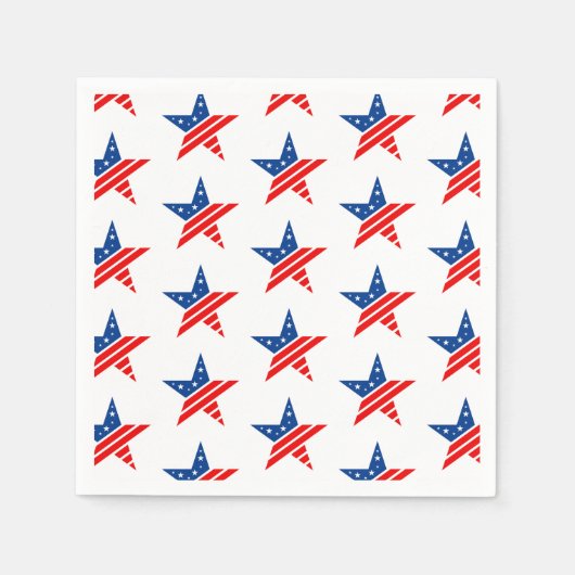 Vierde juli: Patriottisch Papier Napkins Servet (Voorkant)
