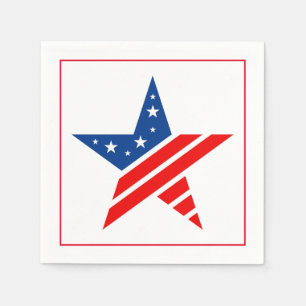 Vierde juli: Patriottisch Papier Napkins Servet