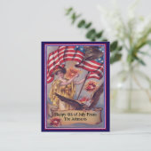 Vierde Juli Patriottische Naam Briefkaart (Staand voorkant)