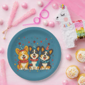 Vierde juli Pembroke Welsh Corgi Dogs Papieren Bordje (Feest)