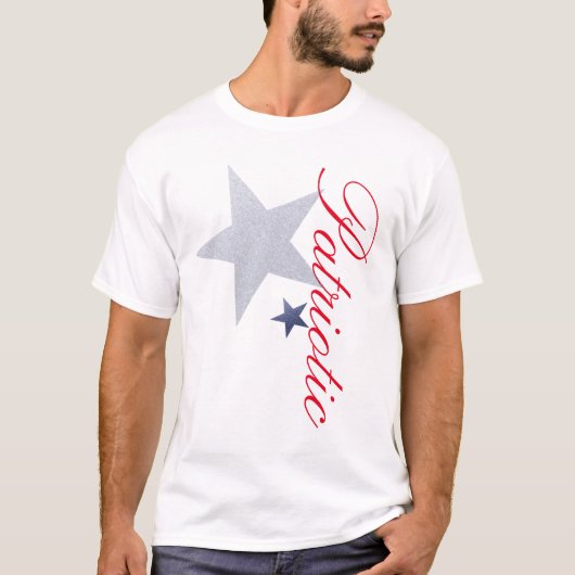 Vierde juli rode, witte en blauwe vlag patriottisc t-shirt (Voorkant)