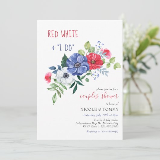 Vierde juli Rood White en ik doe koppels schokdemp Kaart (Staand voorkant)