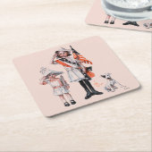 Vierde juli vierkante kartonnen onderzetter (Schuin)