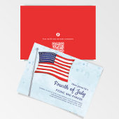 Vierde juli vlag QR code Cute Red White Blue Kaart