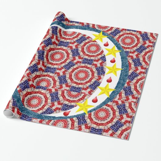 Vierde juli — Wrapping Paper Cadeaupapier (Uitgerold)