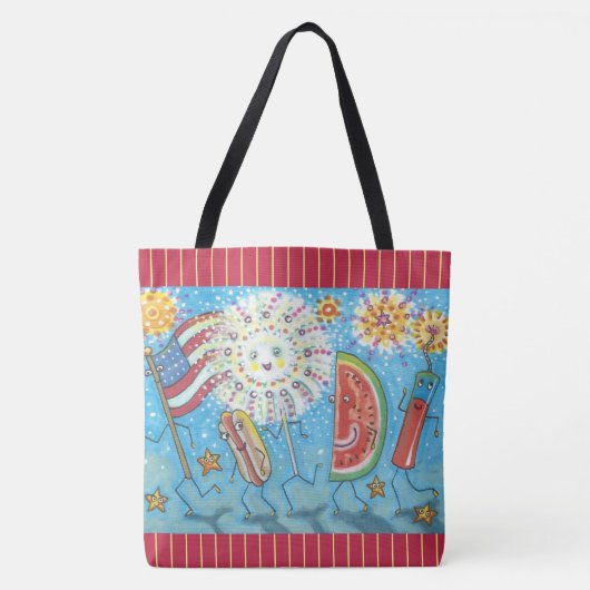 VIERDE JULY GANG & FIREWORKS CANVAS TAS Red (Voorkant)