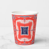 Vierde Kaleidoscoop Rood Blauw Papieren Bekers (Achterkant)