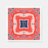 Vierde Kaleidoscoop Rood Blauw Servetten (Voorkant)