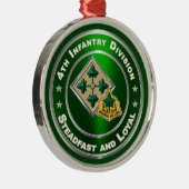 Vierde Kerstdag in de infanteriedivisie Metalen Ornament (Rechts)