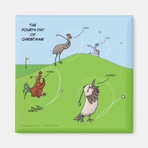 Vierde kerstdag (vier aanhalende vogels) Magnet Magneet