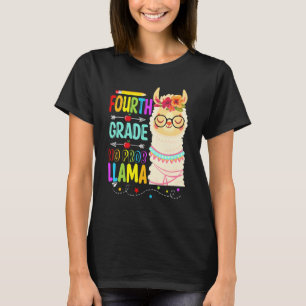 Vierde klas geen probleem lama leraar leerling lam t-shirt
