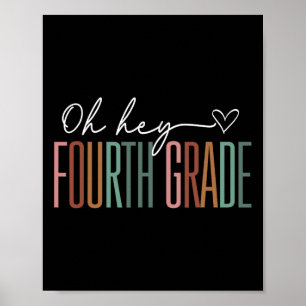 Vierde klas Oh Hey Retro Terug naar school 4e klas Poster