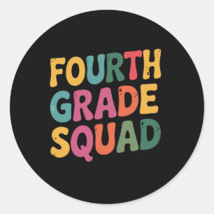 Vierde klas squad 4e leraar crew terug naar school ronde sticker