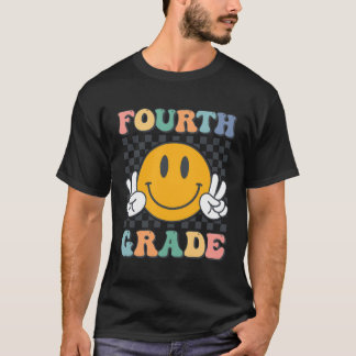 Vierde klas team leraren jongens meisjes retro gli t-shirt