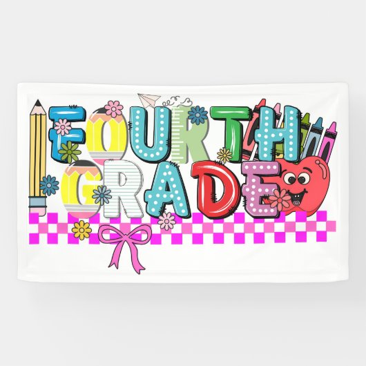 Vierde klas typografie spandoek (Horizontaal)