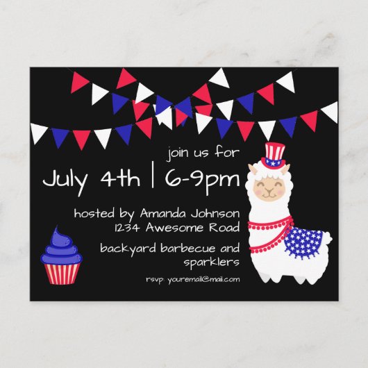 Vierde Llama-partij juli Briefkaart (Voorkant)