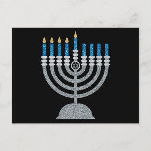 Vierde nacht Briefkaart van de Hanukkah Glitter