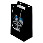 Vierde nacht van Hanukkah Glitter Small Gift Bag Klein Cadeauzakje (Voorkant Gekanteld)