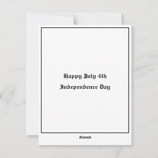 Vierde Onafhankelijkheidsdag  geest van 1976 Feestdagenkaart (Achterkant)