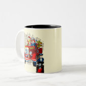 Vierde parade juli tweekleurige koffiemok (Voorkant links)