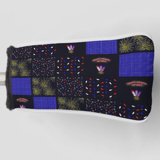 Vierde Patchwork Patroon juli - 4 juli Golfheadcover (Voorkant)