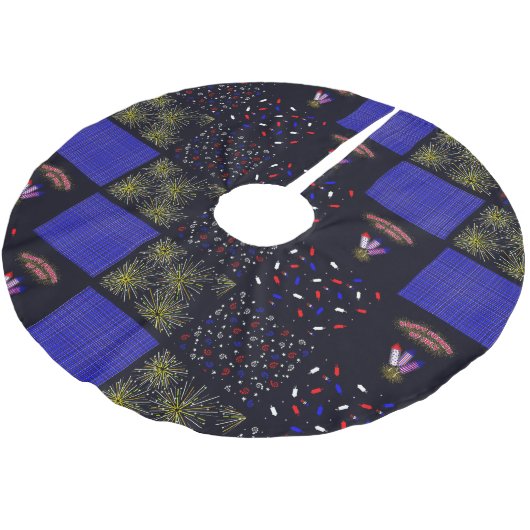 Vierde Patchwork Patroon juli - 4 juli Kerstboom Rok (Gekanteld)