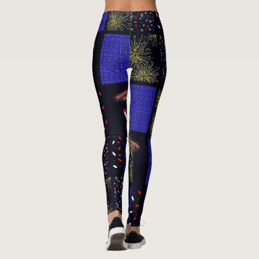 Vierde Patchwork Patroon juli - 4 juli Leggings (Achterkant)