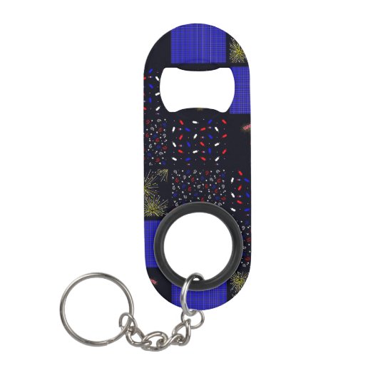 Vierde Patchwork Patroon juli - 4 juli Mini Flessenopener (Voorkant)