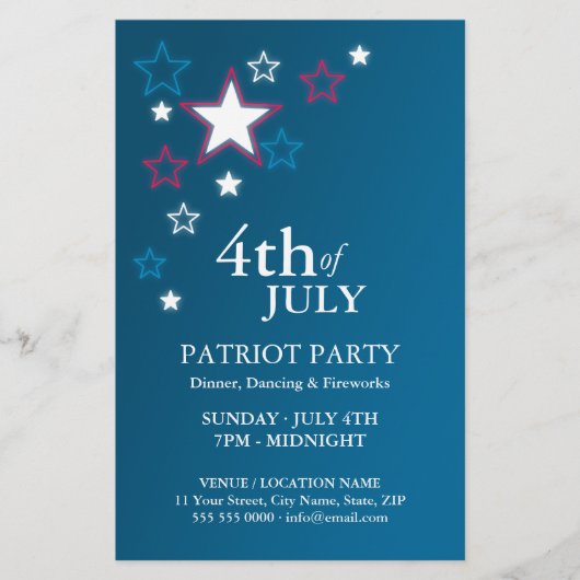 Vierde patriotfeest juli flyer (Voorkant)