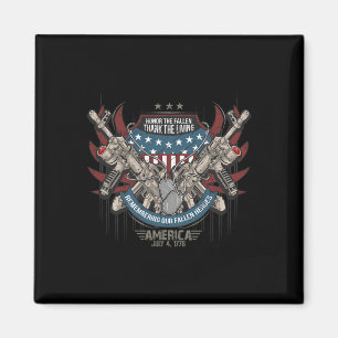 Vierde Patriottische Amerika Militaire Veteraan On Magneet