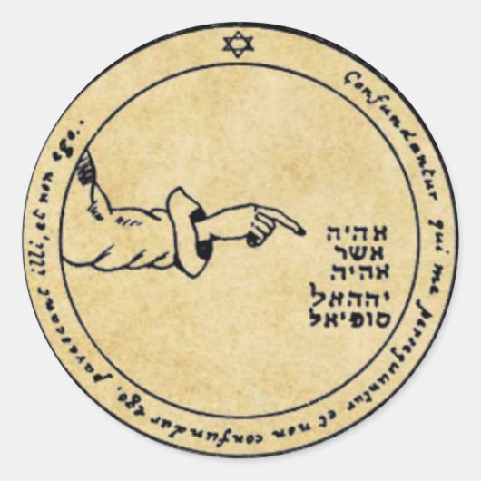 Vierde Pentacle van de maan Ronde Sticker (Voorkant)
