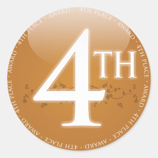Vierde plaats (4de) ronde sticker (Voorkant)