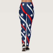 Vierde rode, witte en blauwe juli patroon leggings (Achterkant)