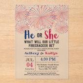 Vierde trieste trimester van juli acryl uitnodigingen (Voorkant)