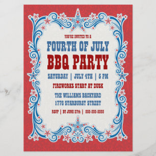 vierde uitnodiging van de BBQ van juli