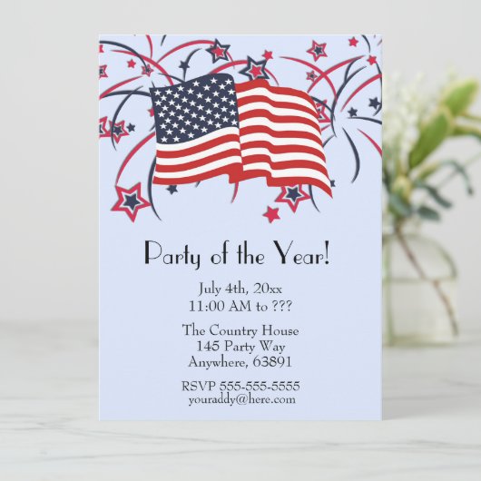 Vierde uitnodiging van juli Blauw (Staand voorkant)