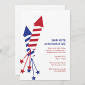 Vierde Uitnodiging Vuurwerk Rockets BBQ van juli (Voorkant / Achterkant)