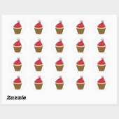 Vierde van juli Partij Cupcake Ronde Sticker (Vel)