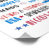 Vierde van juli Red White en Blue Subway Art Poste Poster (Hoek)