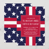 Vierde van juli Summer Party, Cookout Uitnodigen Kaart (Voorkant / Achterkant)