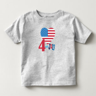 vierde van Patriottische Vlag van het Hart van de Kinder Shirts